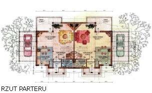 Projekty dom�w jednorodzinnych: Projekt domu dwurodzinnego na Mazurach. Rzut parteru